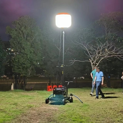 एलईडी मोबाइल लाइटिंग टावरों के लिए सफेद उत्सर्जक रंग पोर्टेबल तिपाई गुब्बारा लाइट